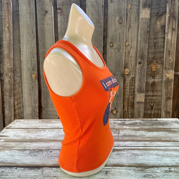 I can do it, Rosie the Riveter orange tank top, size medium, feminist tank top - Picture 8 of 11